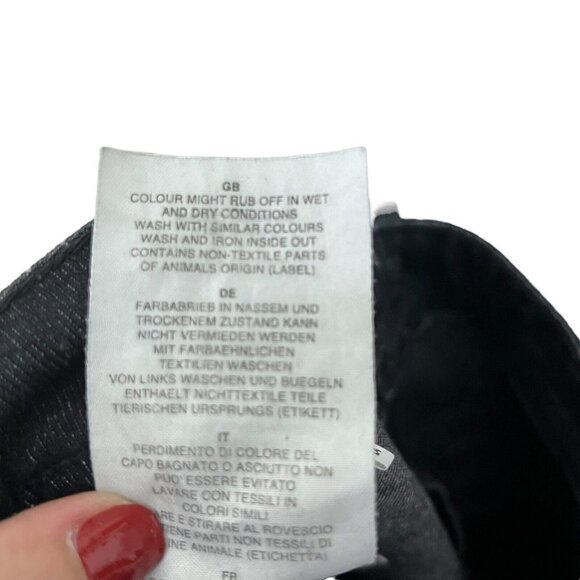 CLOSED Francesca Moto Cropped Jeans Women’s Size 24 Black Denim Altered Hem - Picture 13 of 14